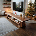 Mid Century Live Edge TV Console, Solid Wood Media Stand & Entertainment Center for Living Room