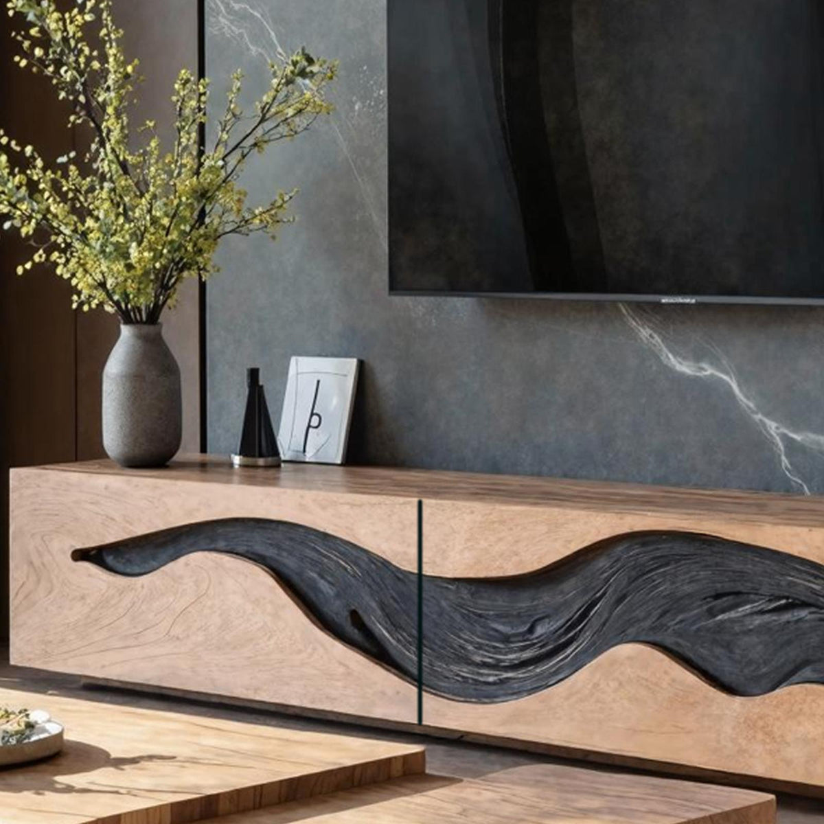 Rustic Media Console For Entryway And Decor