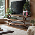 Modern Solid Wood TV Console, Live Edge Media Stand & Entryway Credenza for Living Room