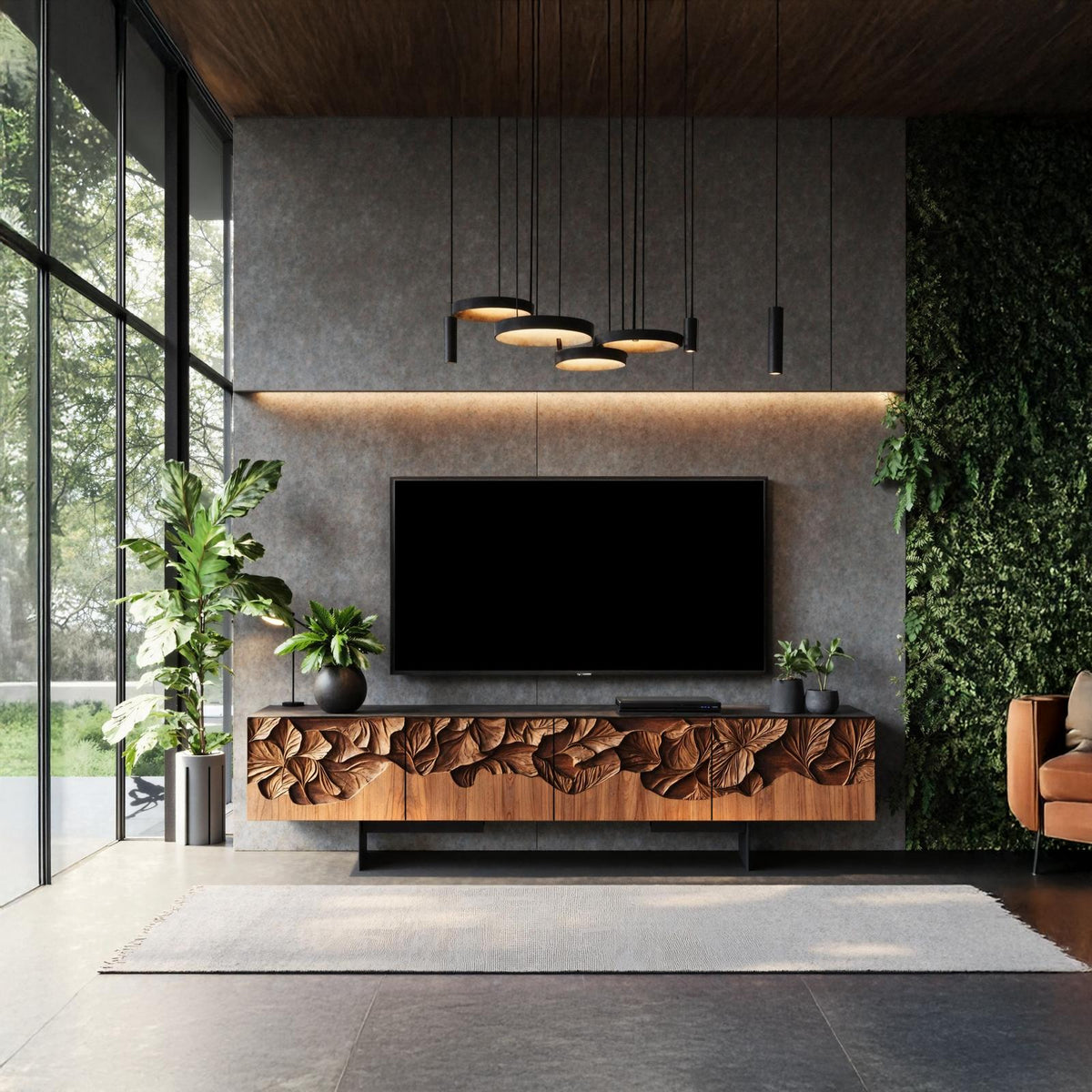 Farmhouse Wooden TV Console For Entryway Design