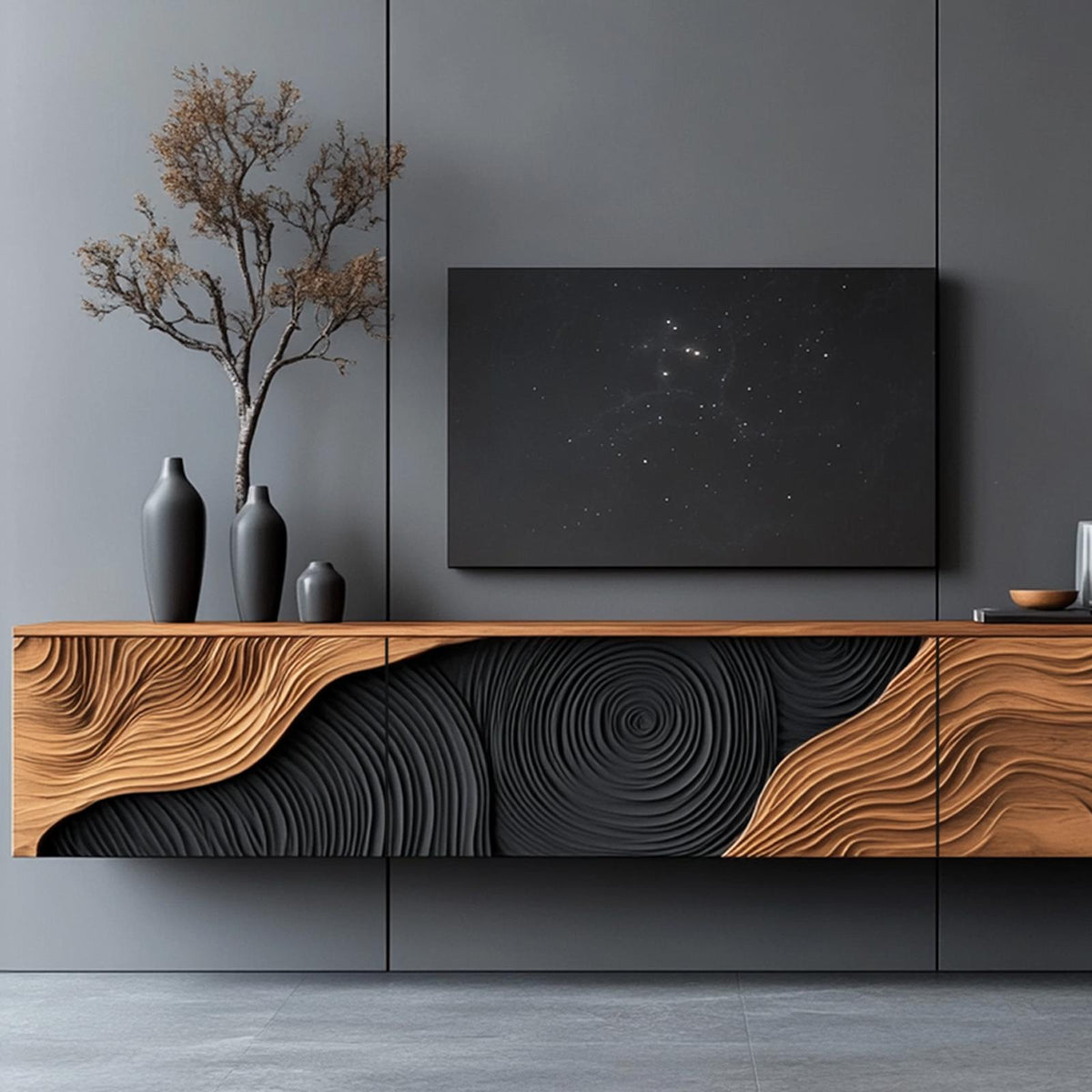 Mid Century Modern TV Cabinet For Entryway Design