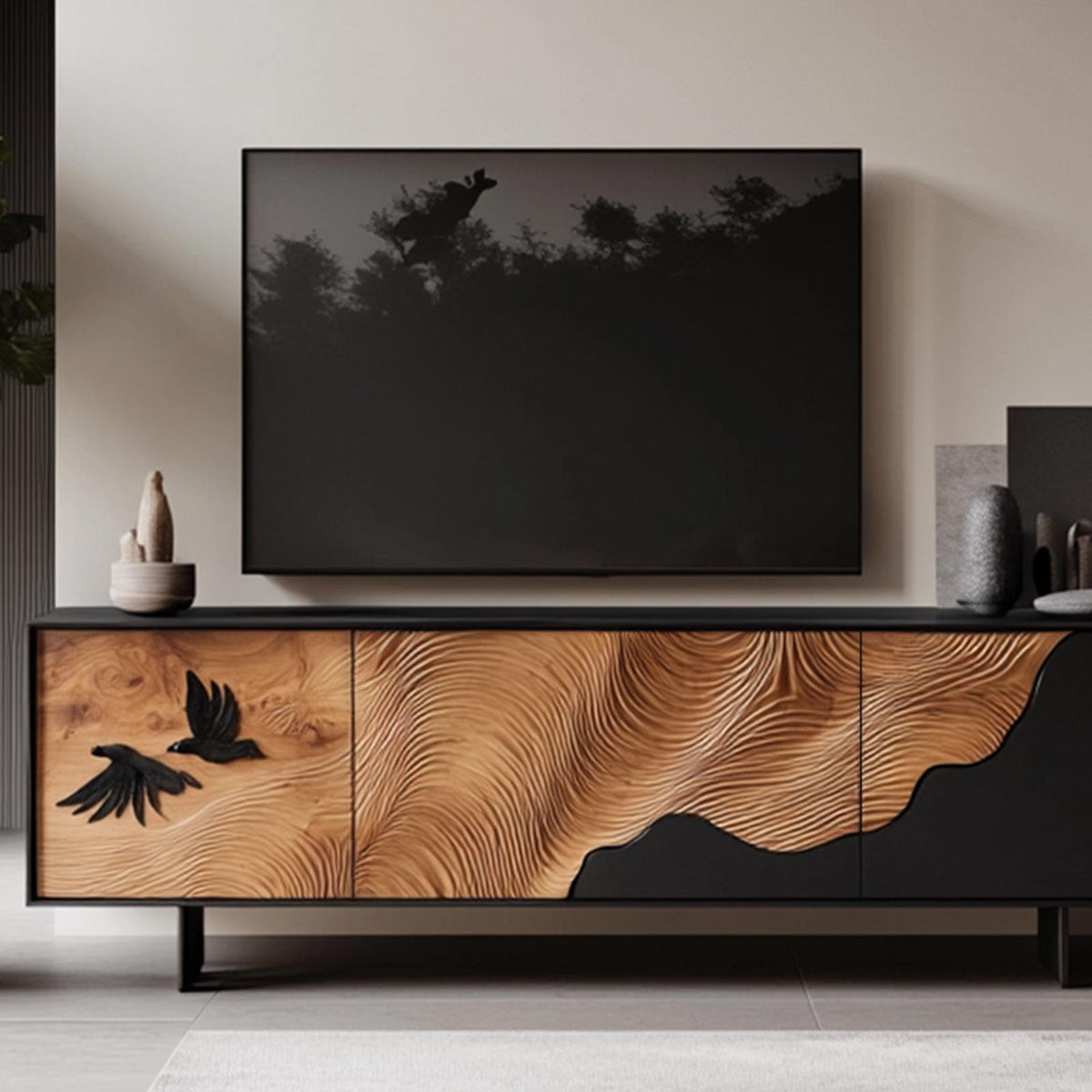 Handcrafted Mid Century TV Cabinet For Decor