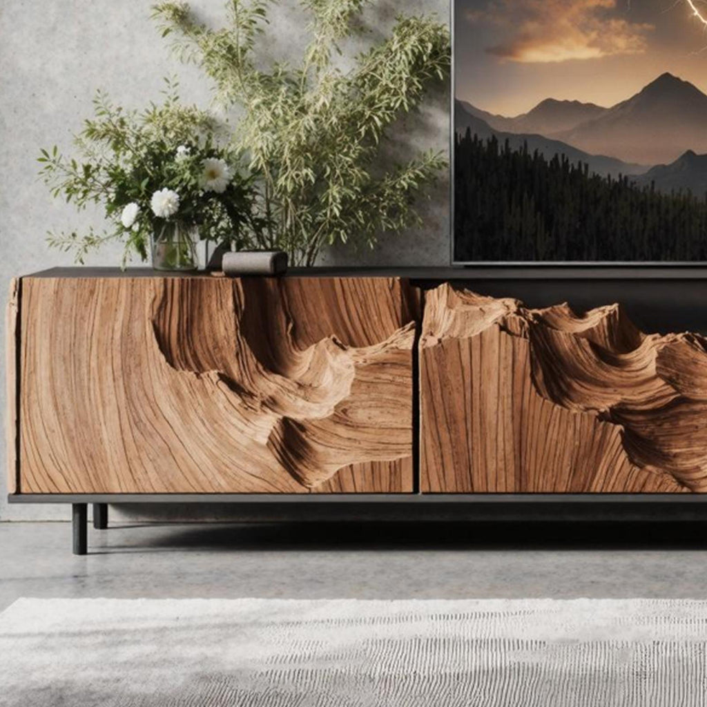 Farmhouse Rustic TV Cabinet For Cozy Living Room