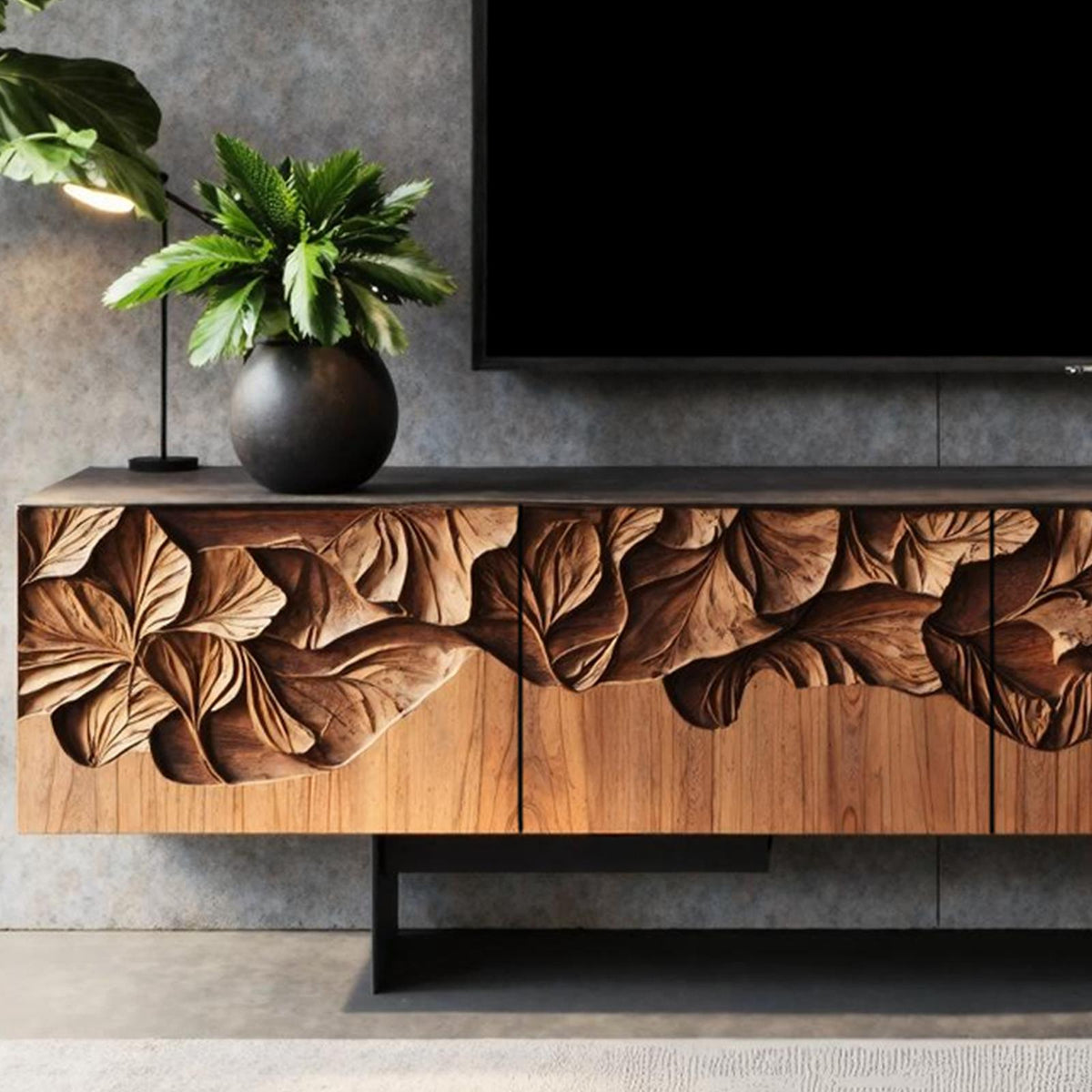 Farmhouse Wooden TV Console For Entryway Design