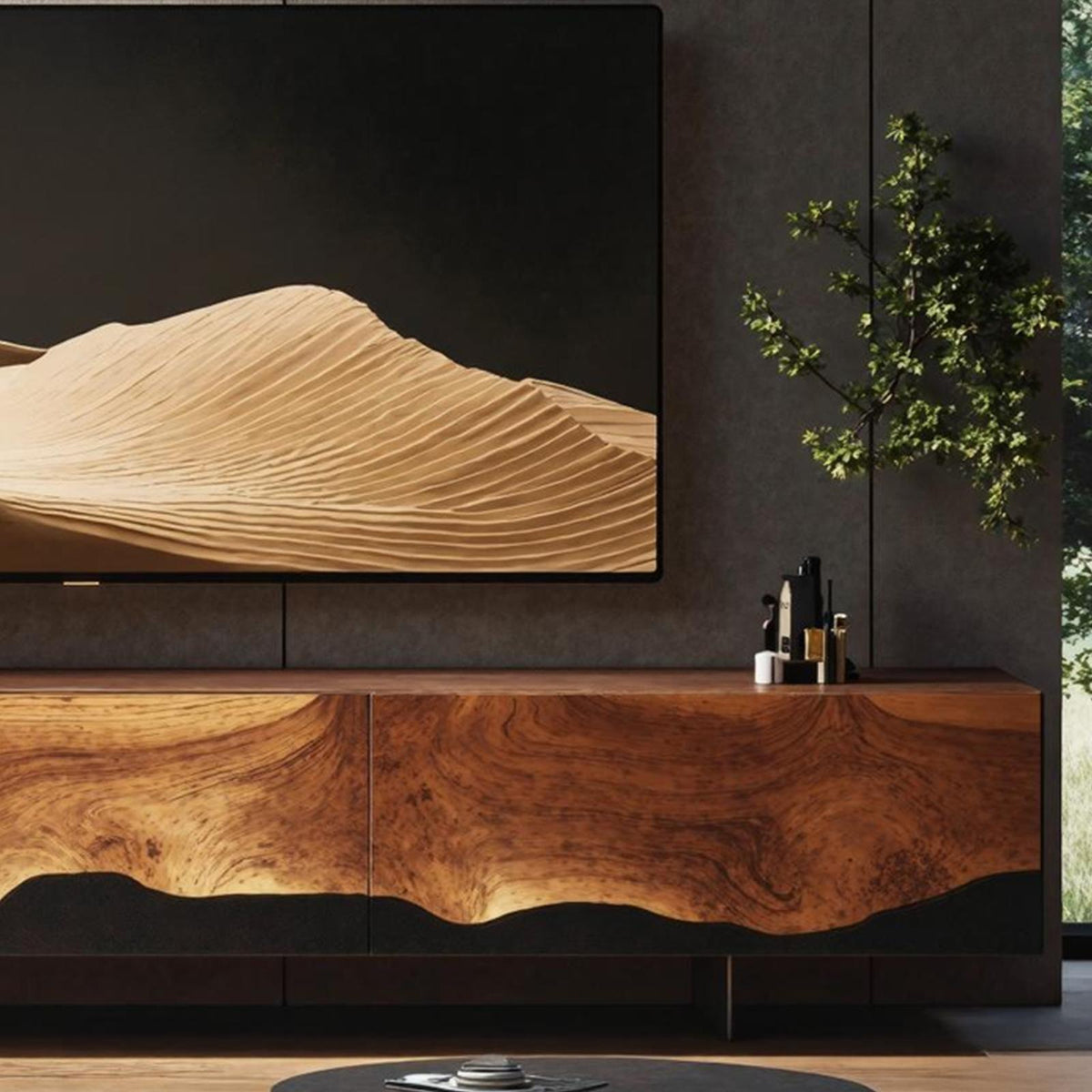 Mid Century Handcrafted Console For Living Room