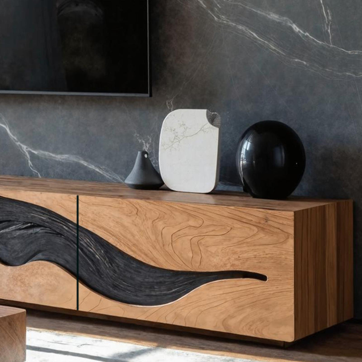 Rustic Media Console For Entryway And Decor