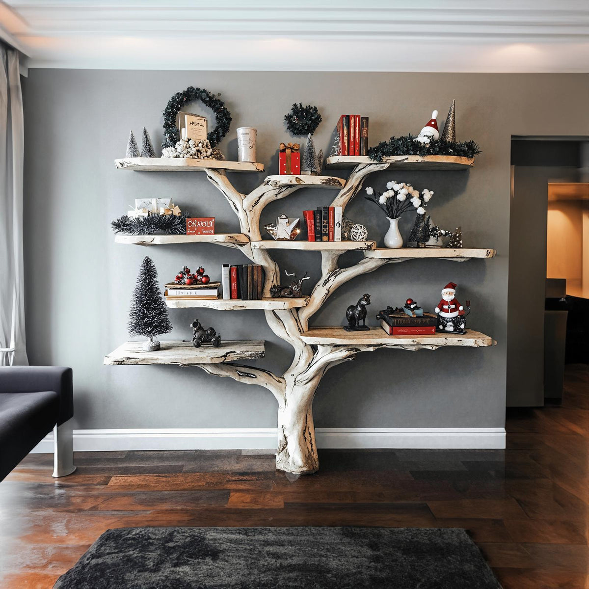 Tree Bookcase Xmas Montessori Bookshelf Christmas Gift