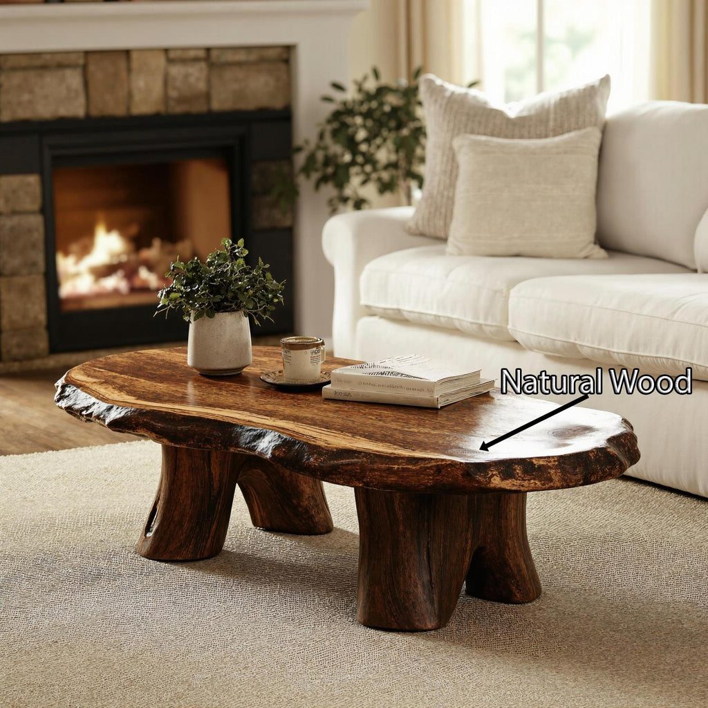 Rustic Wood Coffee Table For Living Room Decor