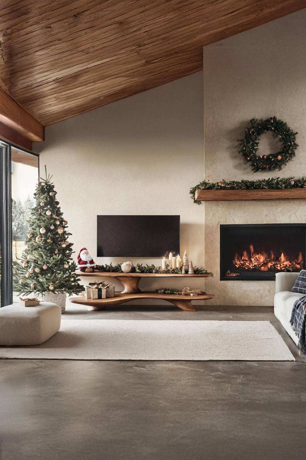 Handcrafted Live Edge TV Console, Solid Wood Entryway Credenza & Media Stand for Living Room