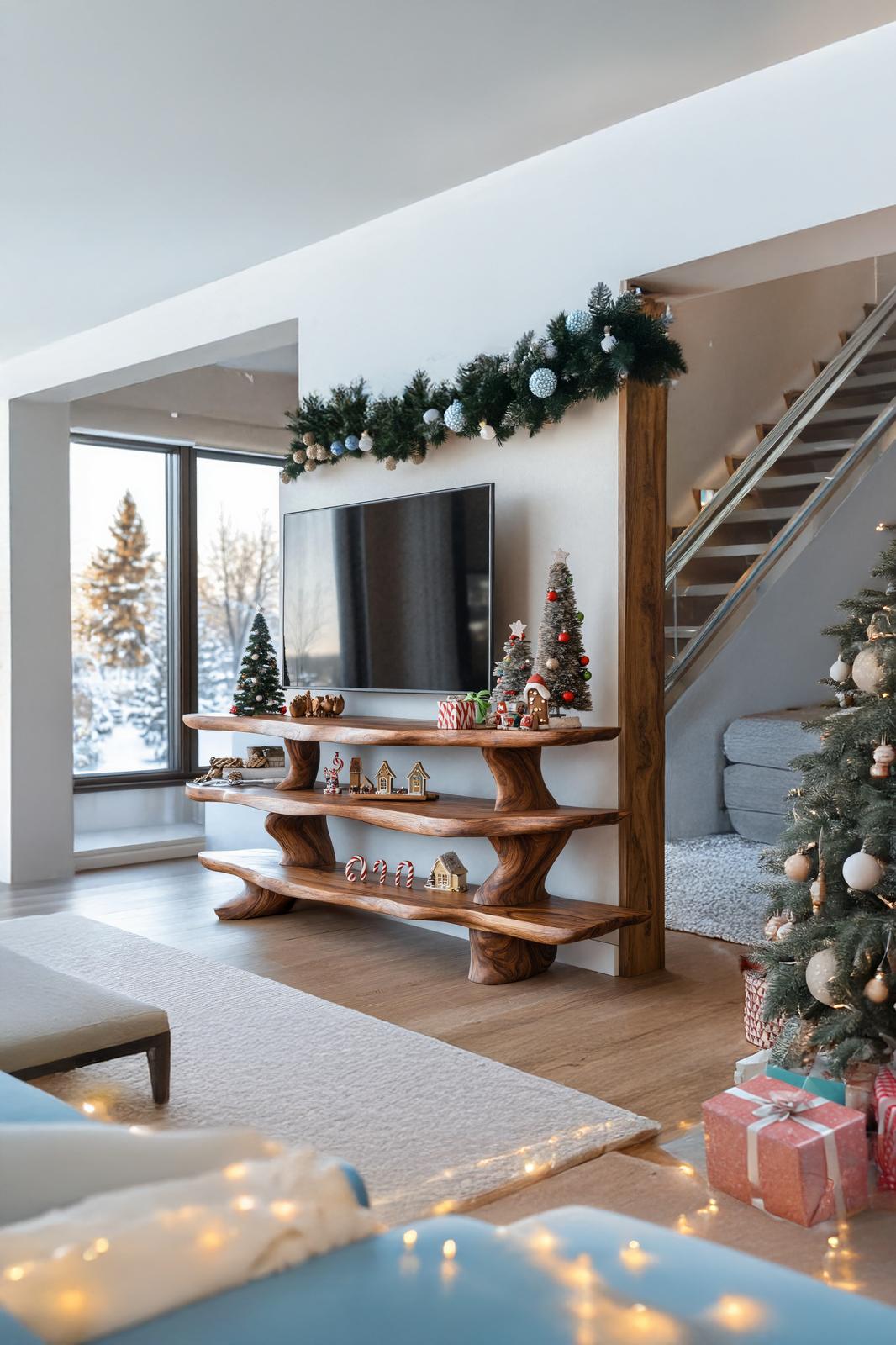 Mid Century Solid Wood TV Console For Holiday Bedroom Decor