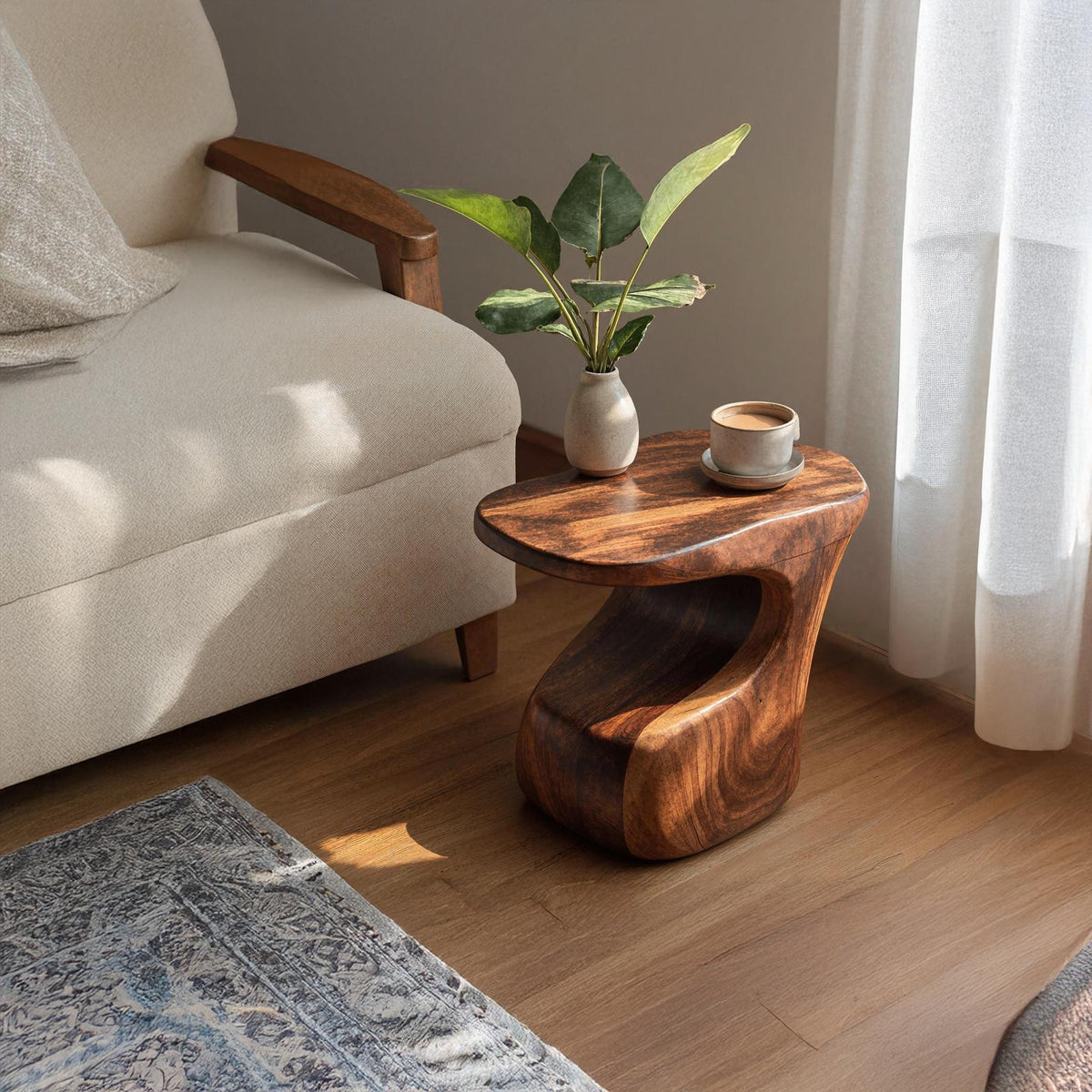 Mid Century Wooden End Table For Stylish Living Room