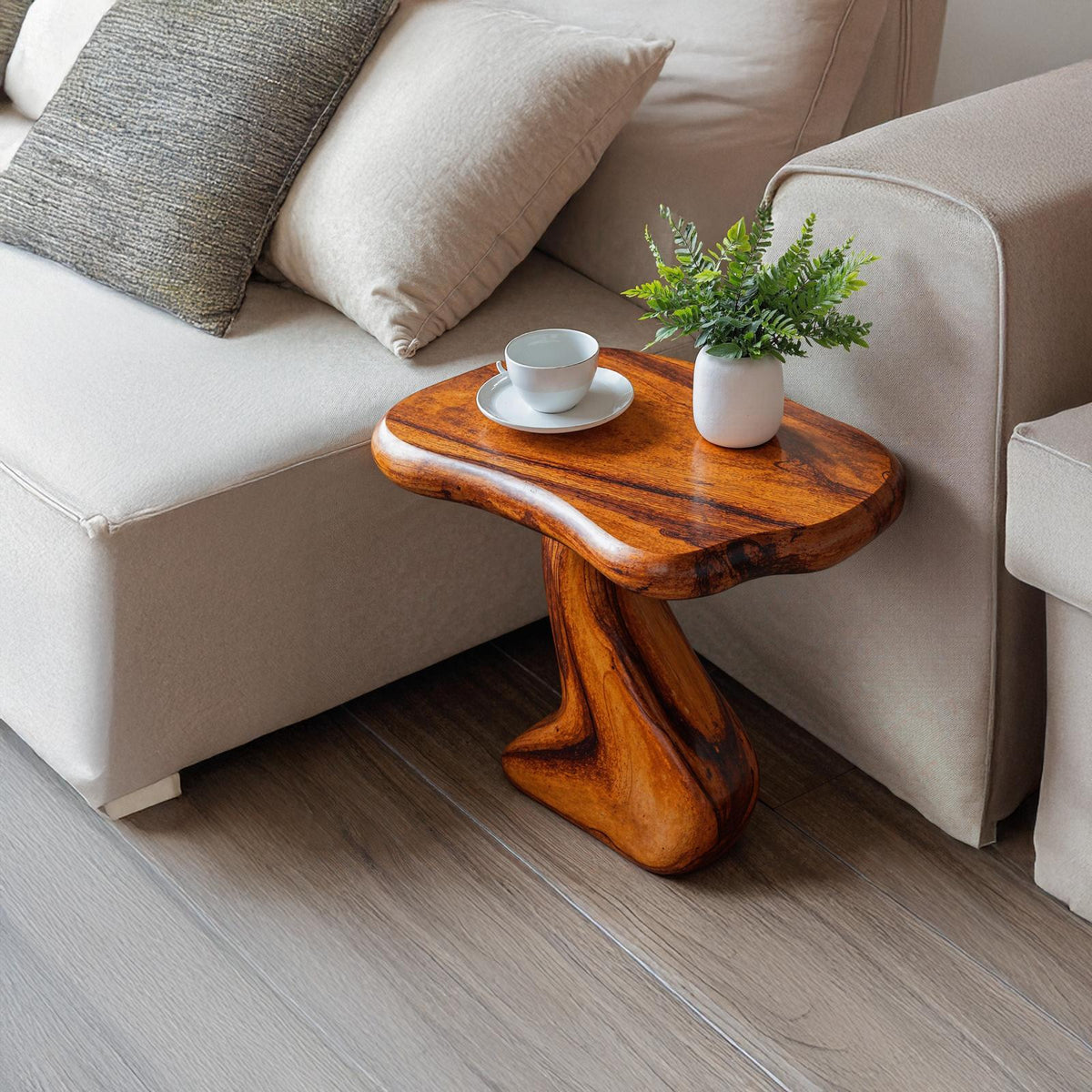 Farmhouse Wooden End Table For Cozy Furniture Decor