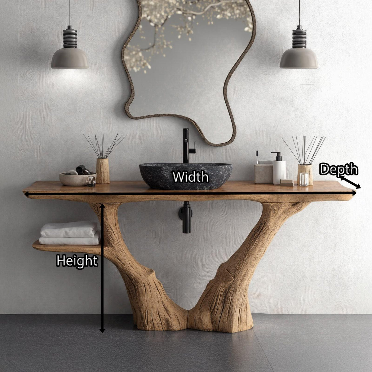 Handcrafted Counter Vanity For Stylish Bathroom Interiors