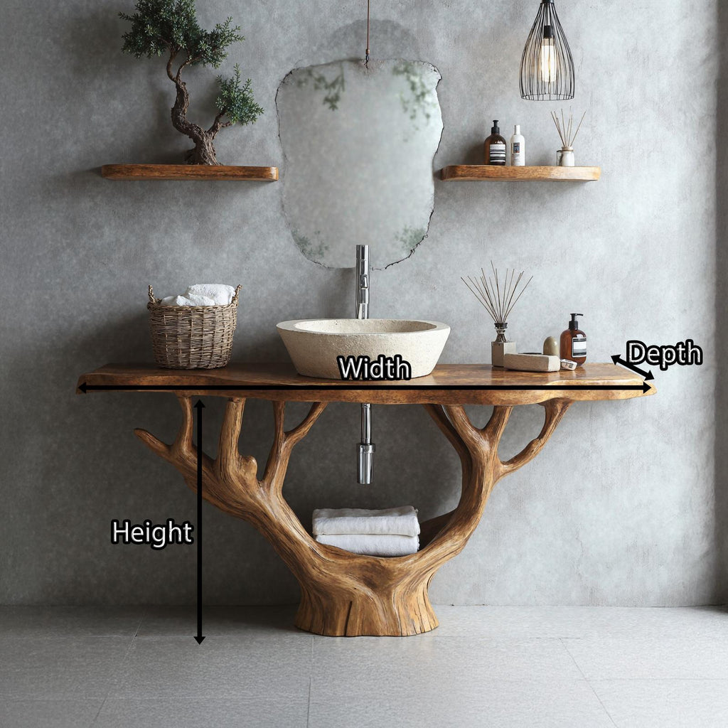 Minimalist Floating Vanity Solid Wood Design SILDTBRV097