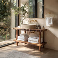 Mid Century Wooden Vanity For Bathroom Furniture Decor SILDTTRBRV034