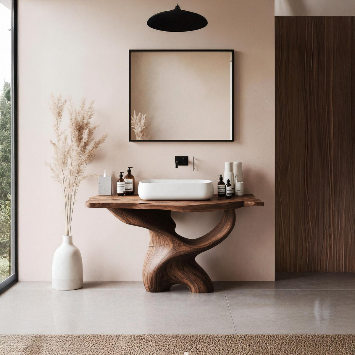 Handcrafted Live Edge Vanity For Luxury Bathroom
