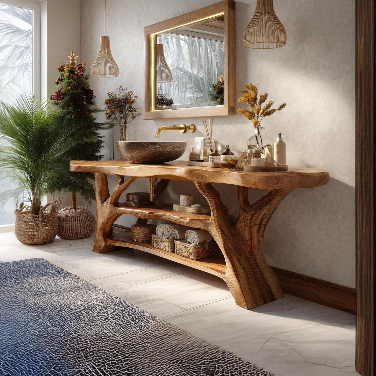 Farmhouse Solid Wood Bathroom Vanity For Farmhouse Furniture Interior SILDTTRBRV083