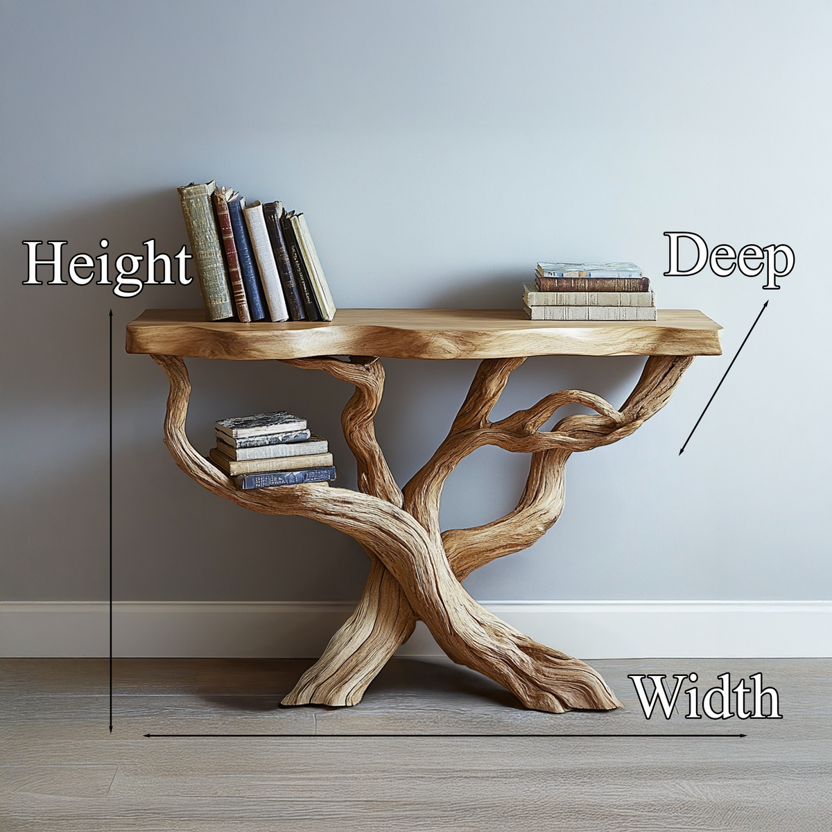 Rustic Console Table Handcrafted Solid Wood Decor Home Gift