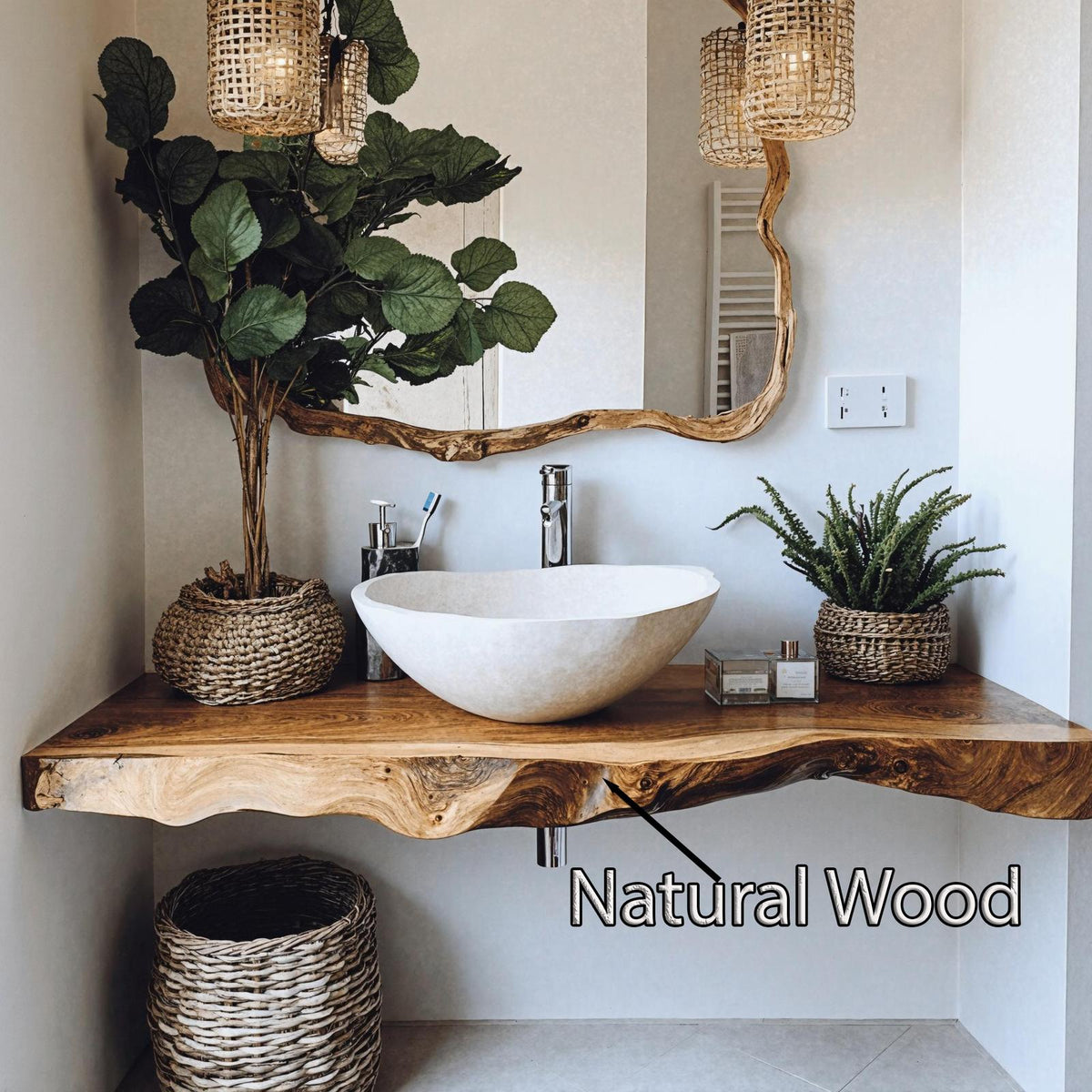 Mid Century Wooden Floating Vanity For Bathroom Design