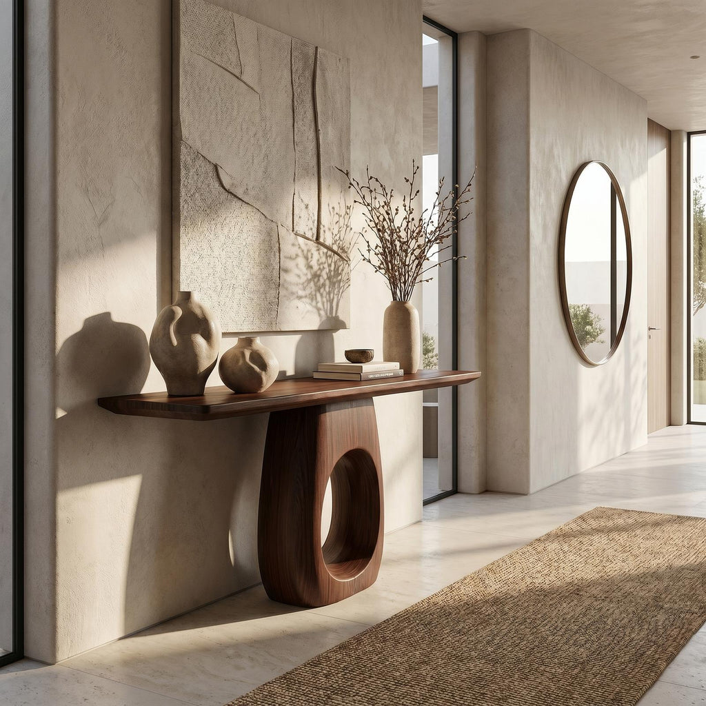 Artisan Organic Handcrafted Wood Console Table, Live Edge Foyer & Living Room Entryway Accent Furniture
