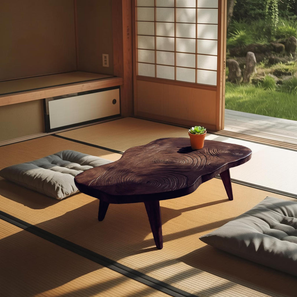 Handcrafted Irregular Wooden Table For Entryway Design SILDTTRCF094