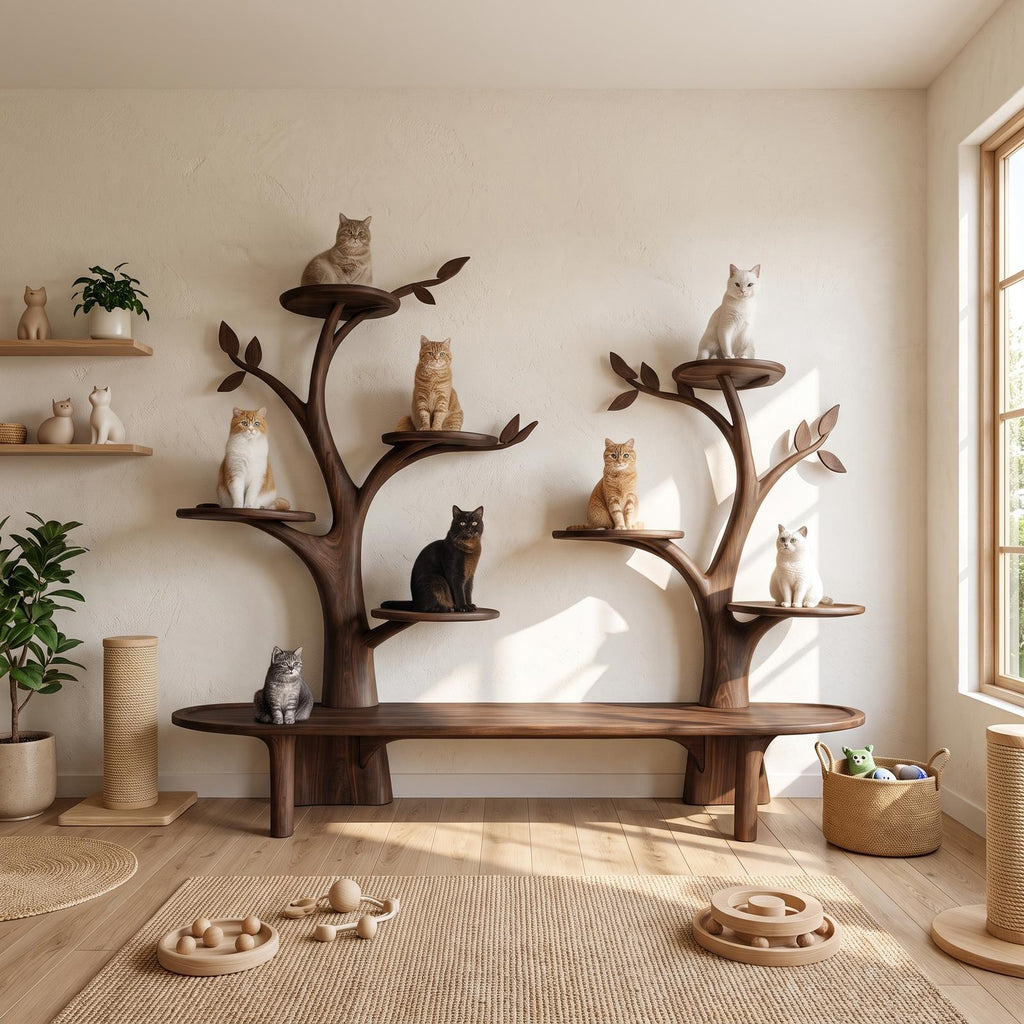Mid Century Tree Cat Tower Living Study SINLSATT034