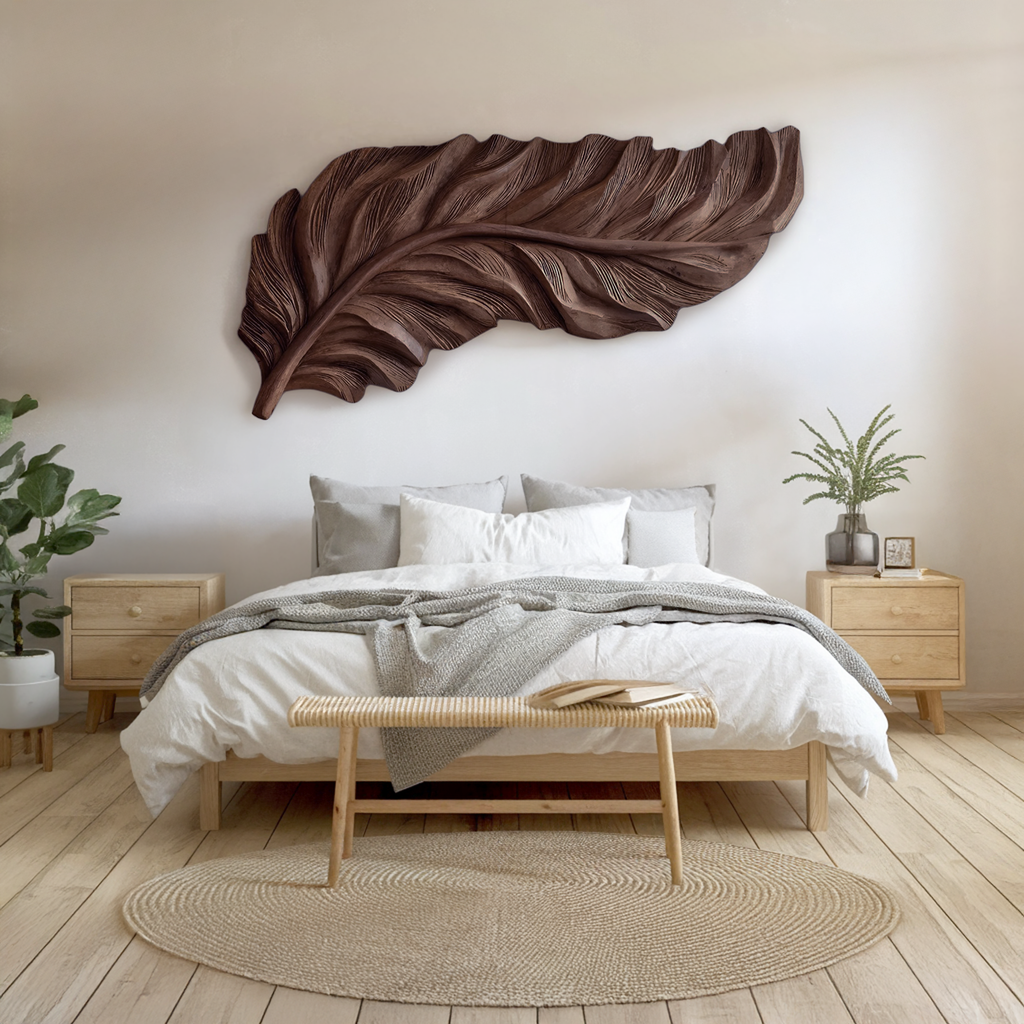 Organic Feather Wall Art Nature Inspired For Home Decor