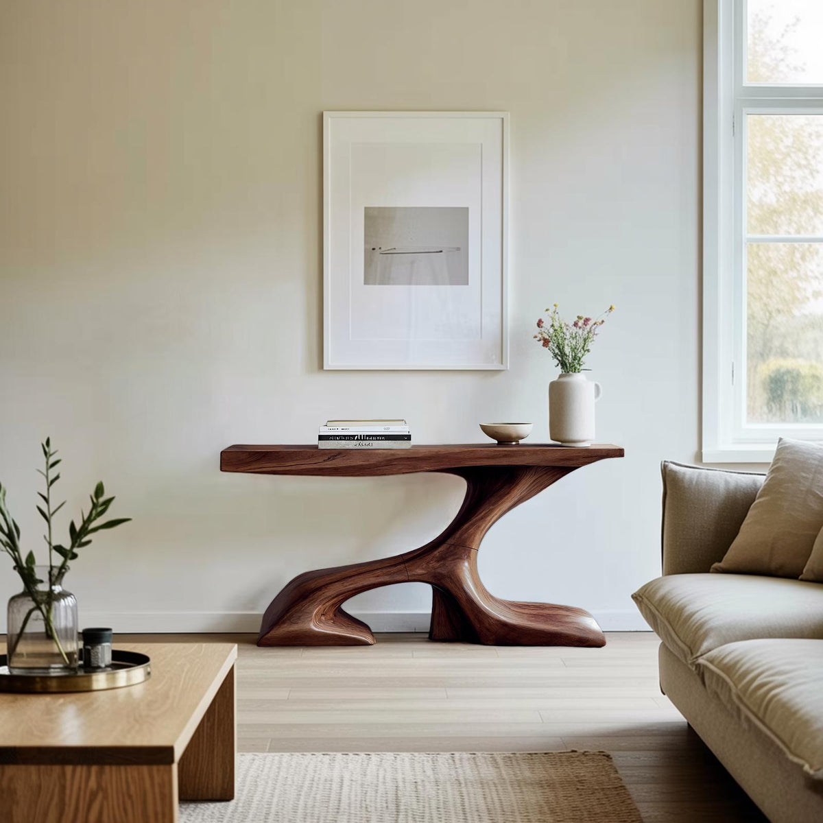 Spry Interior Rustic Solid Wood Console Table, Modern Entryway Sofa Table & Handcrafted Wooden Hallway Foyer Desk, SILDTTRCS041
