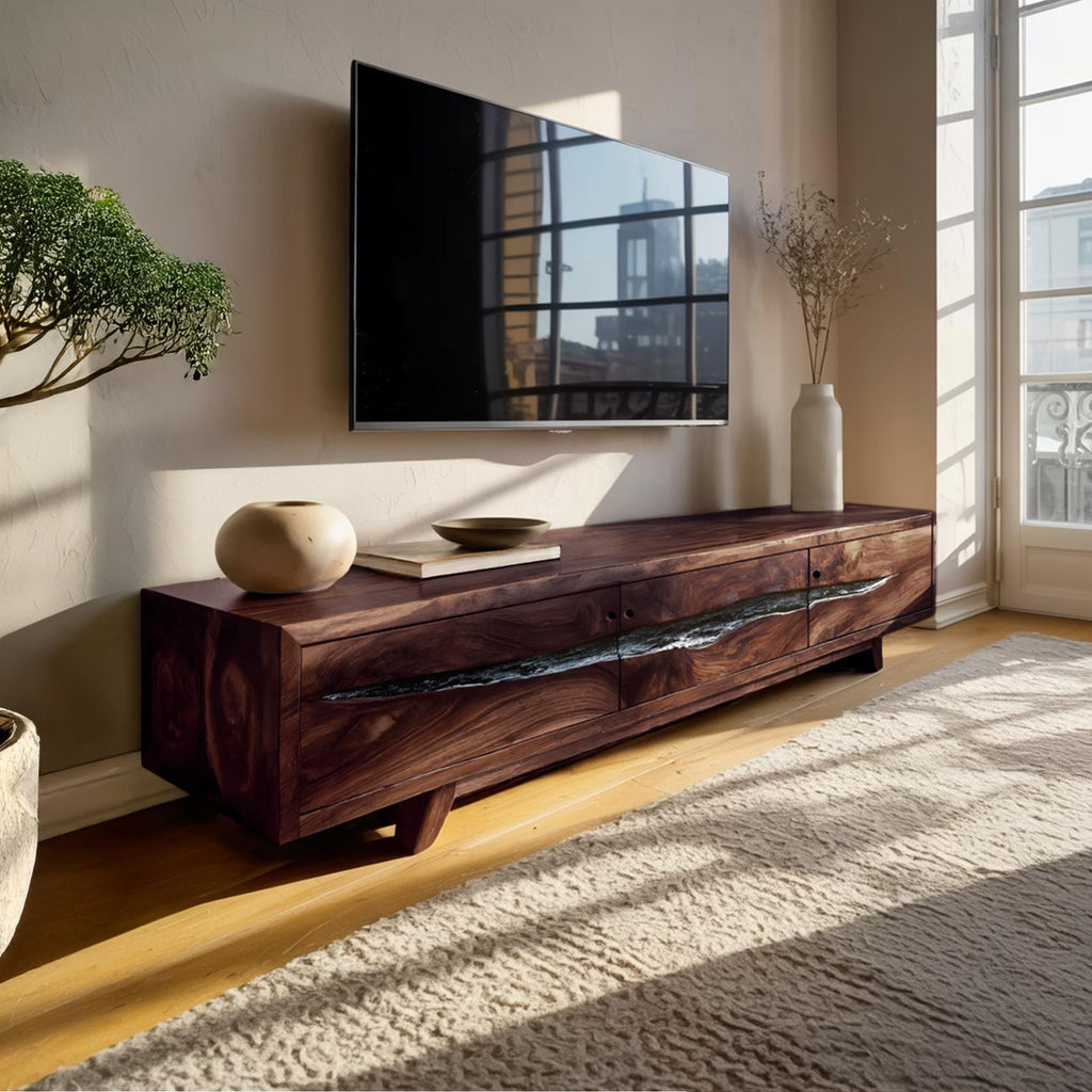 Farmhouse Solid Wood TV Console For Bedroom Design