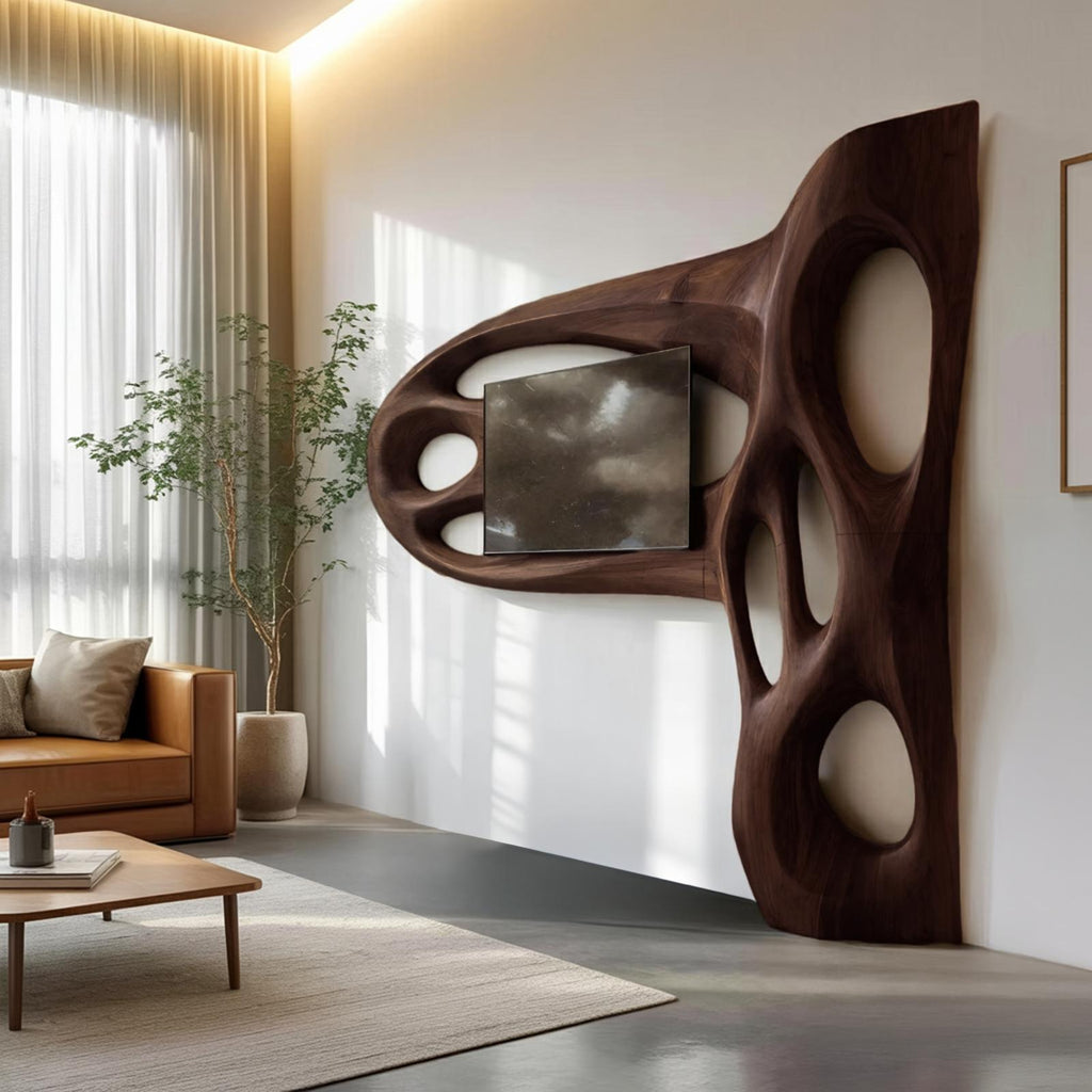 Contemporary Sculptural TV Frame For Living Room Decor
