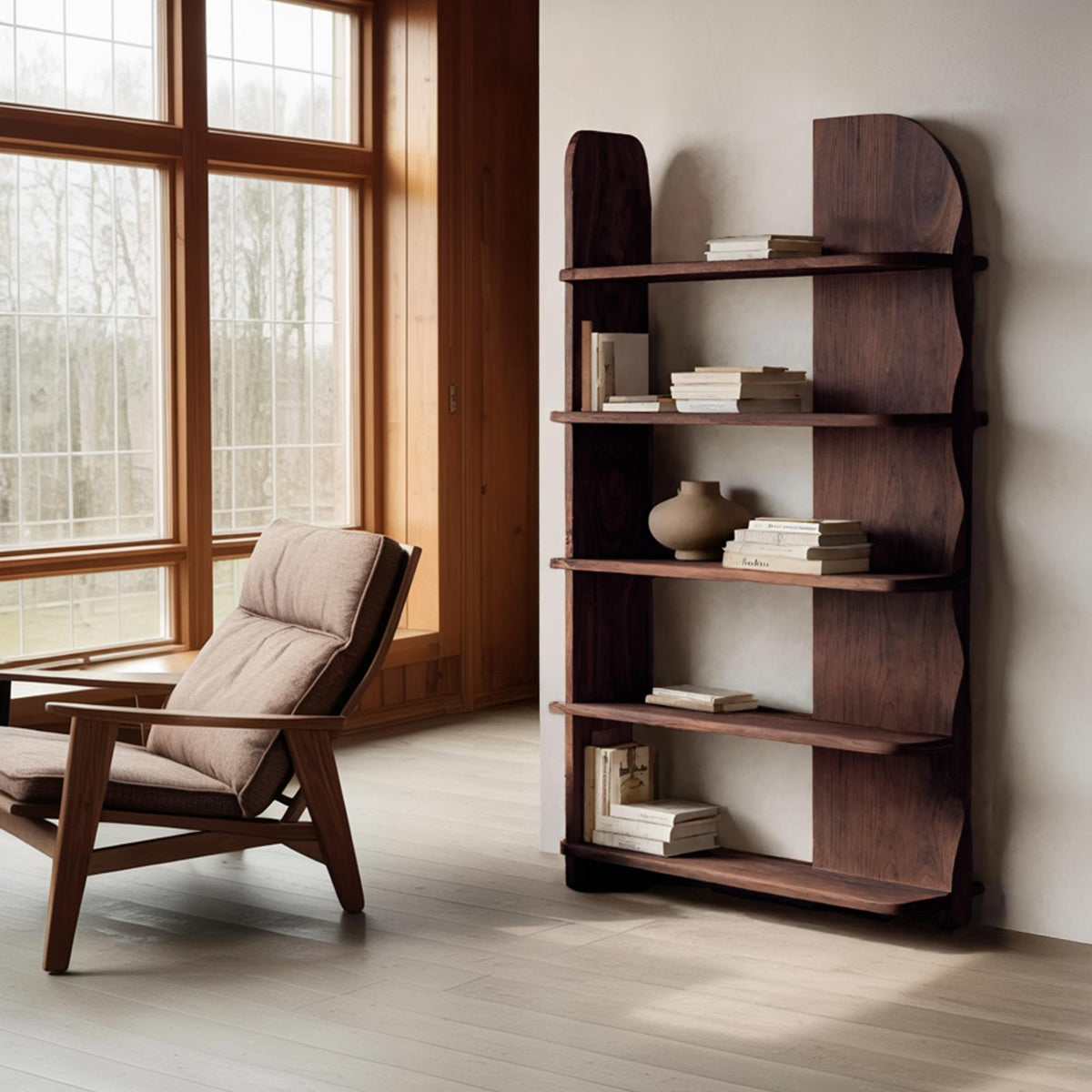 Minimalist Bookcase Sculptural Design For Living Decor