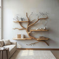Artistic Wall Display Shelf, Creative Branch Shaped Floating Wood Bookshelf for Studio, Bedroom & Living Room Decor