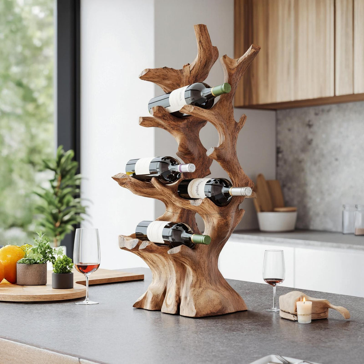 Handcrafted Wine Rack For Living Room Wall Organizer