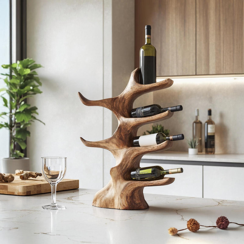 Mid Century Wine Stand For Kitchen Modern Bar Decor