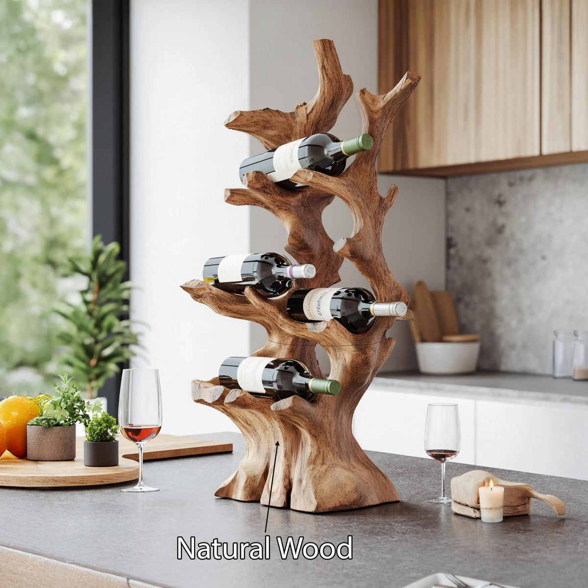 Handcrafted Wine Rack For Living Room Wall Organizer