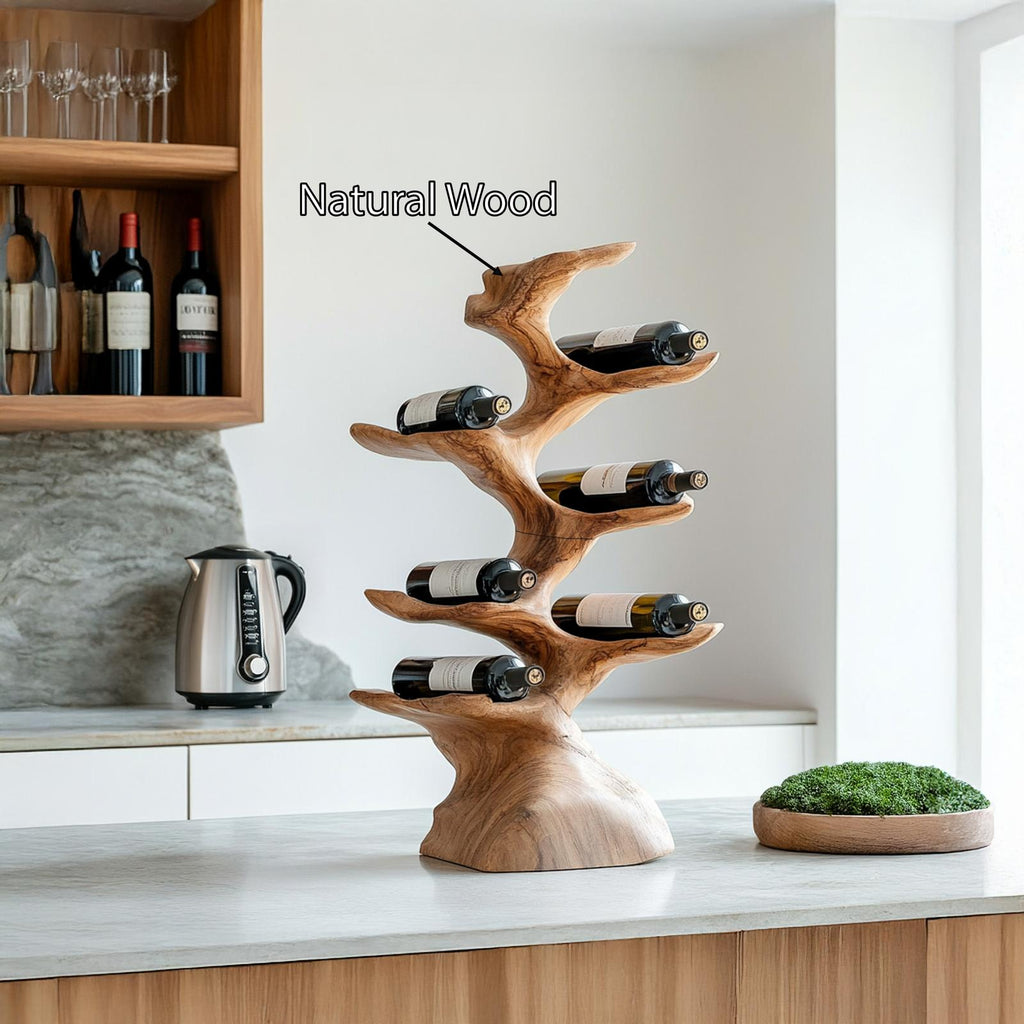 Rustic Wine Holder For Kitchen Home Bar Organization