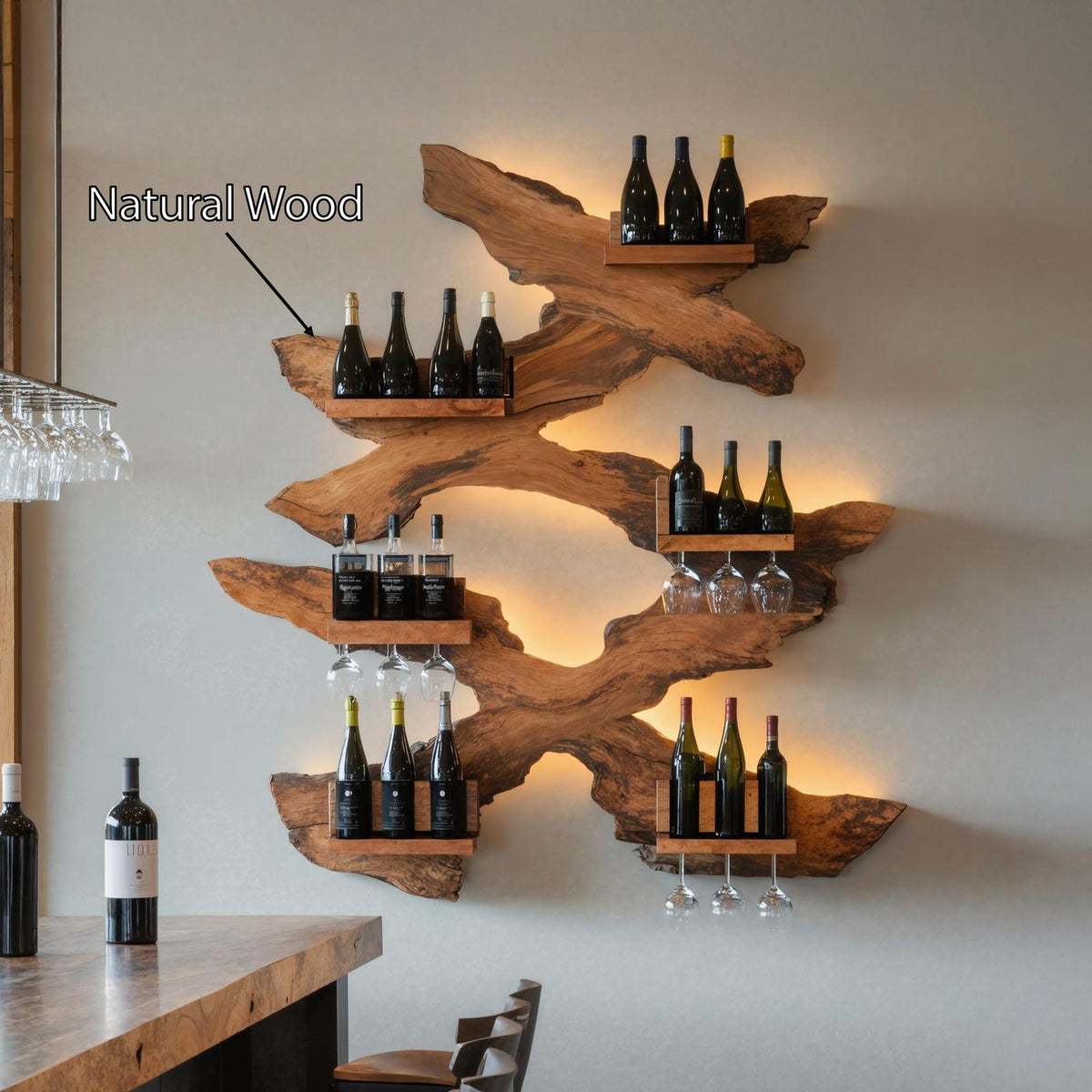 Farmhouse Wine Stand For Living Room