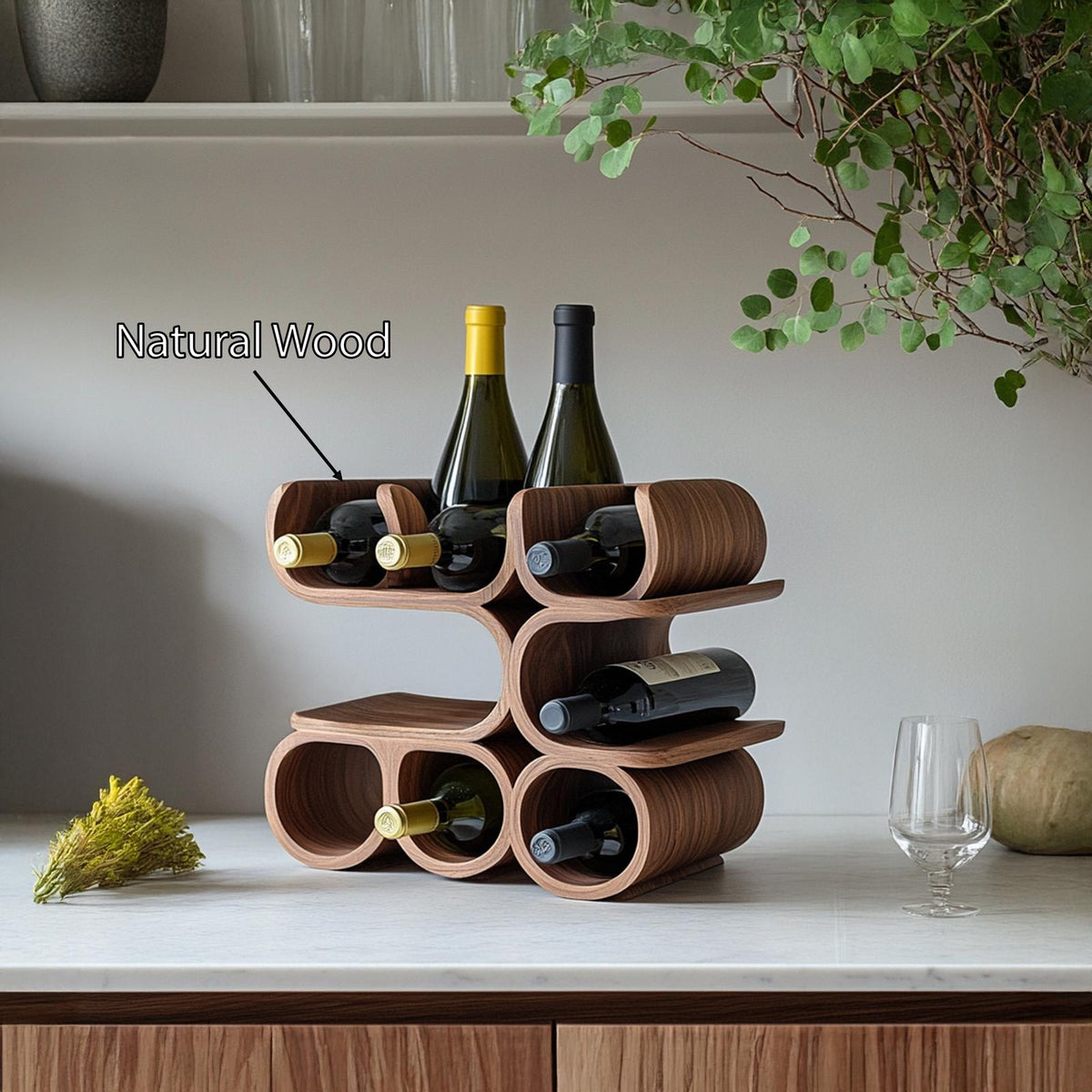 Mid Century Wine Holder For Kitchen Table Display