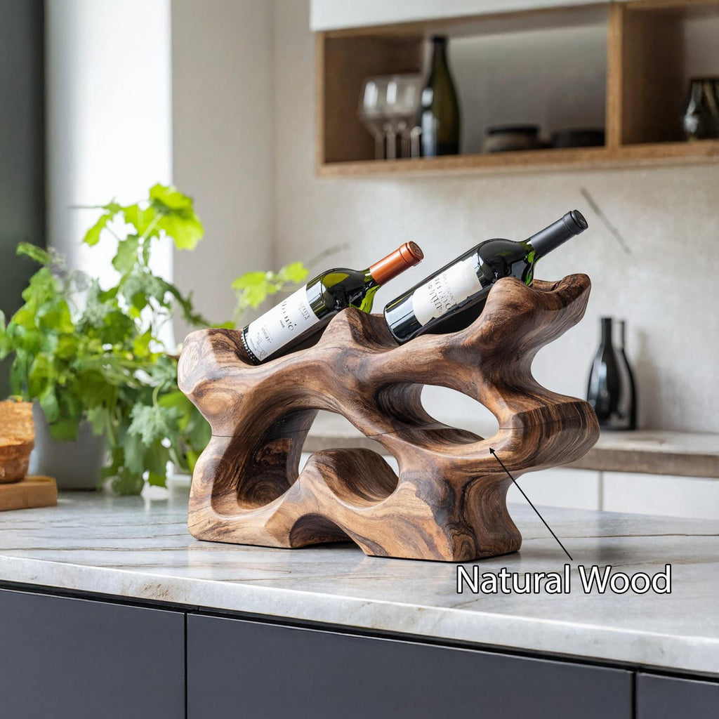 Mid Century Wine Holder For Furniture Compact Storage