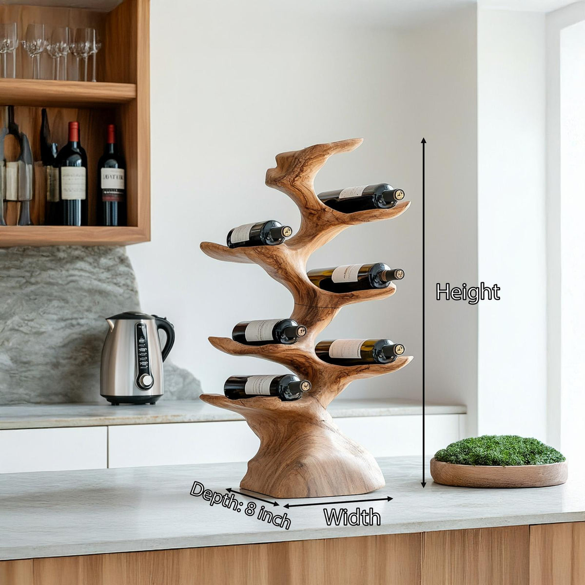 Rustic Wine Holder For Kitchen Home Bar Organization