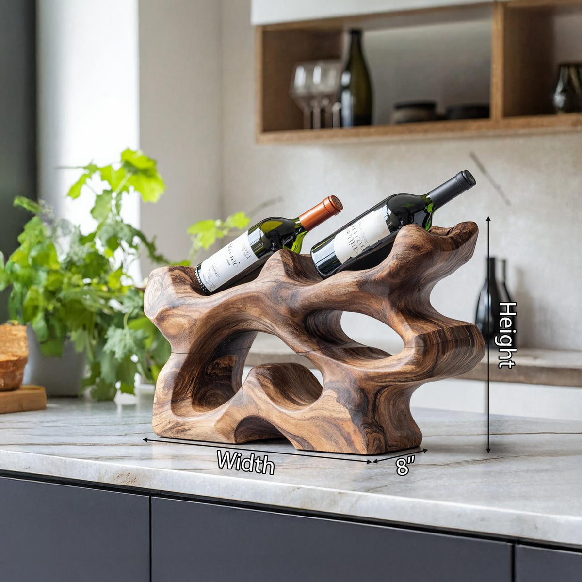 Mid Century Wine Holder For Furniture Compact Storage
