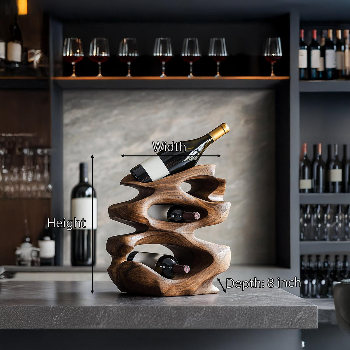 Rustic Wine Rack For Living Room Wine Bar Corner