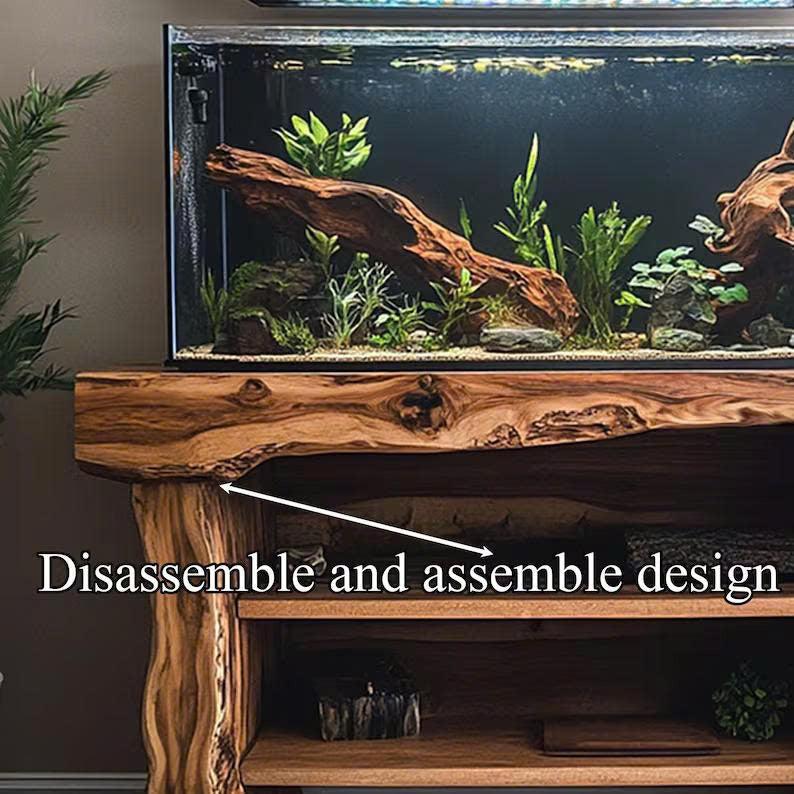 Handmade Wooden Aquarium Stand Home Decor Gift