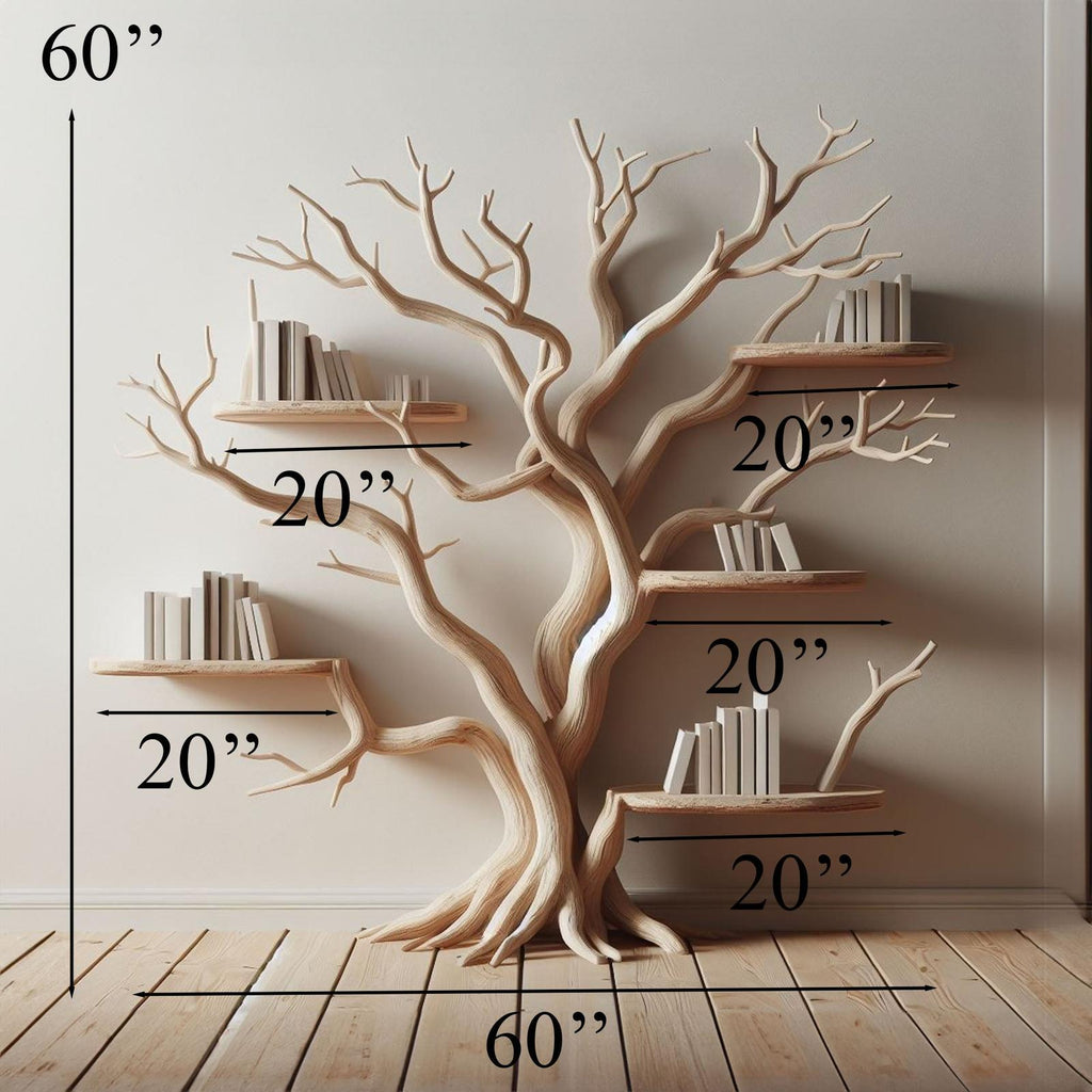 Handcrafted Tree Branch Shelf Driftwood For Holiday Decor