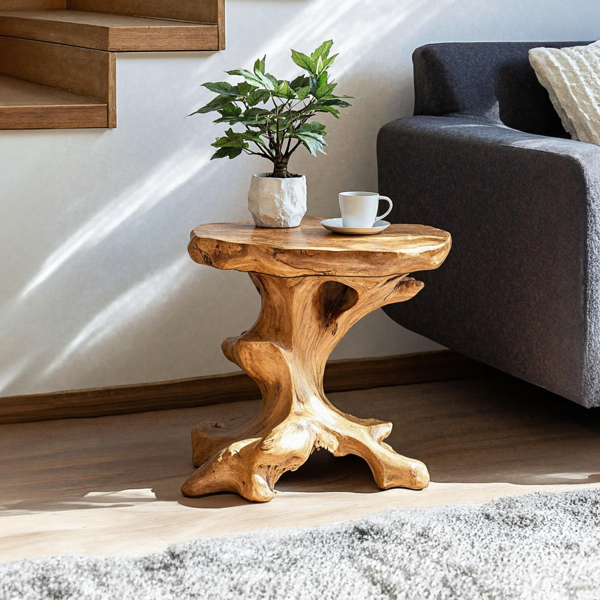 Farmhouse Wood End Table Rustic End Table