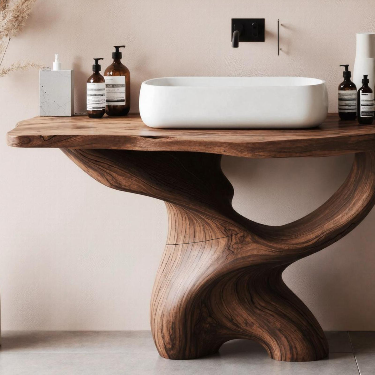 Handcrafted Live Edge Vanity For Luxury Bathroom