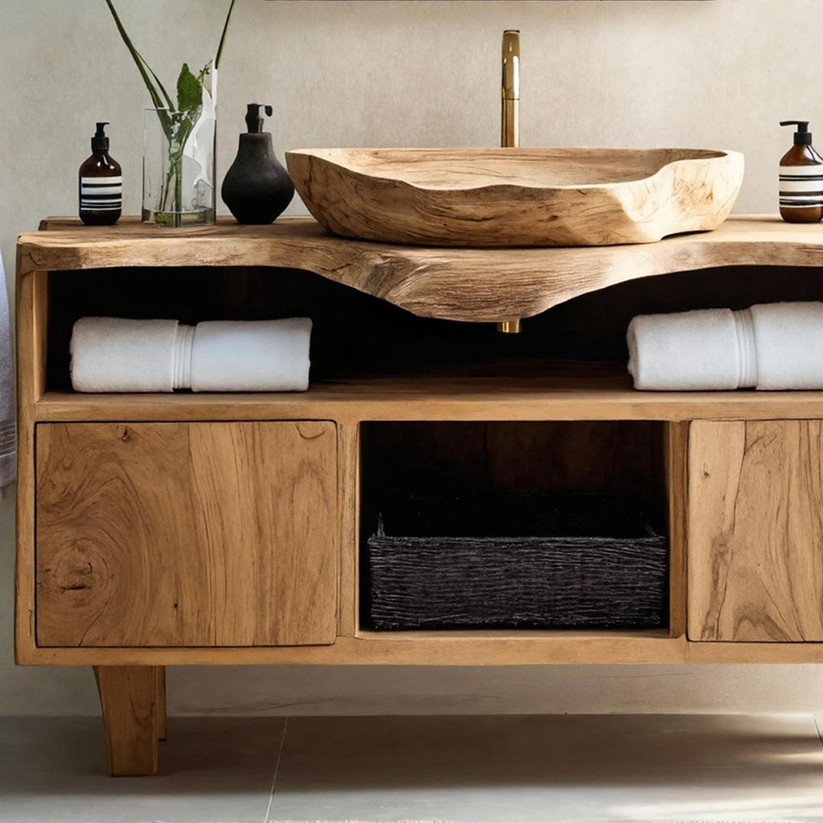 Rustic Bathroom Vanity For Natural Home Aesthetic SILDTTRBRV029