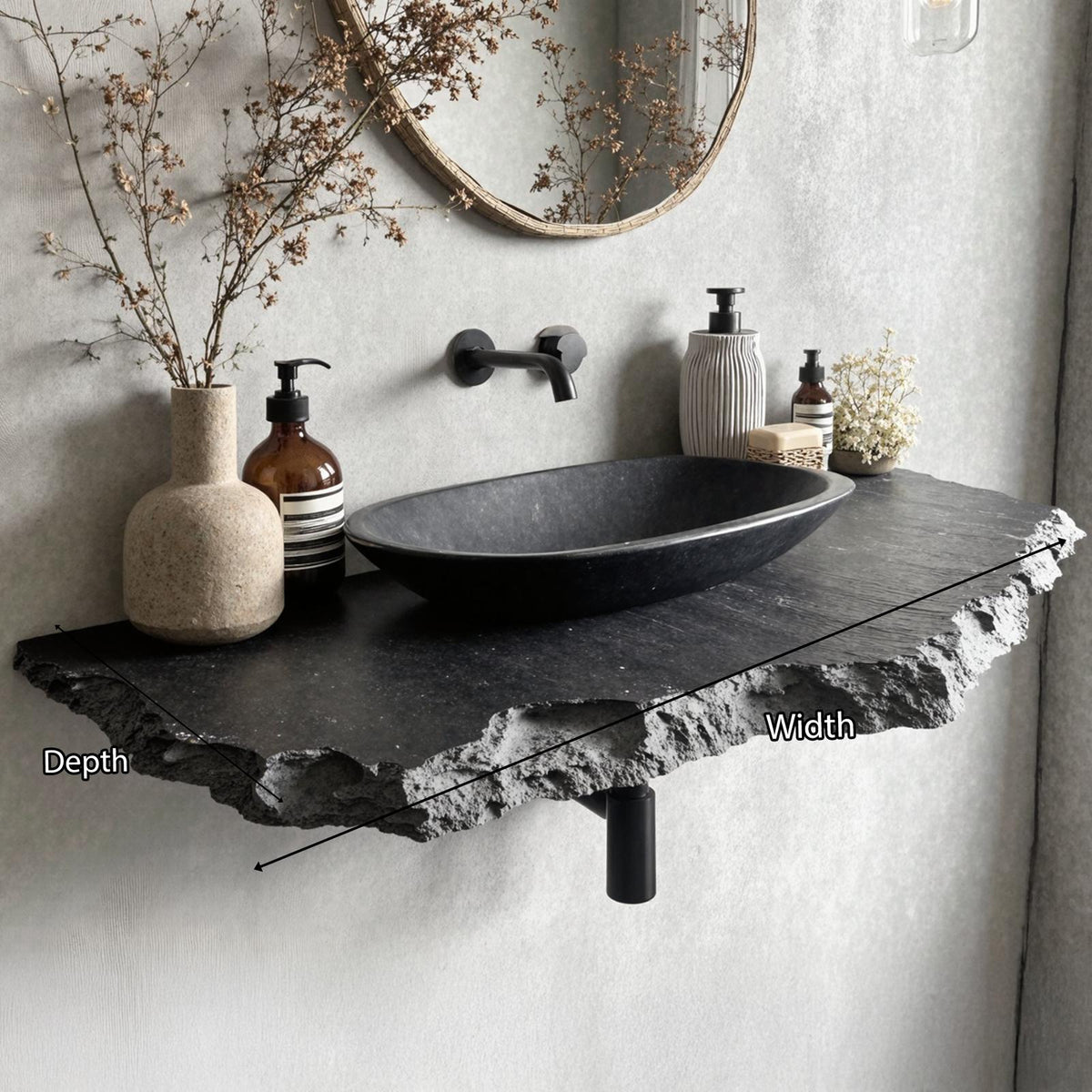 Live Edge Bathroom Vanity Shelf Wall SILDTBRV025