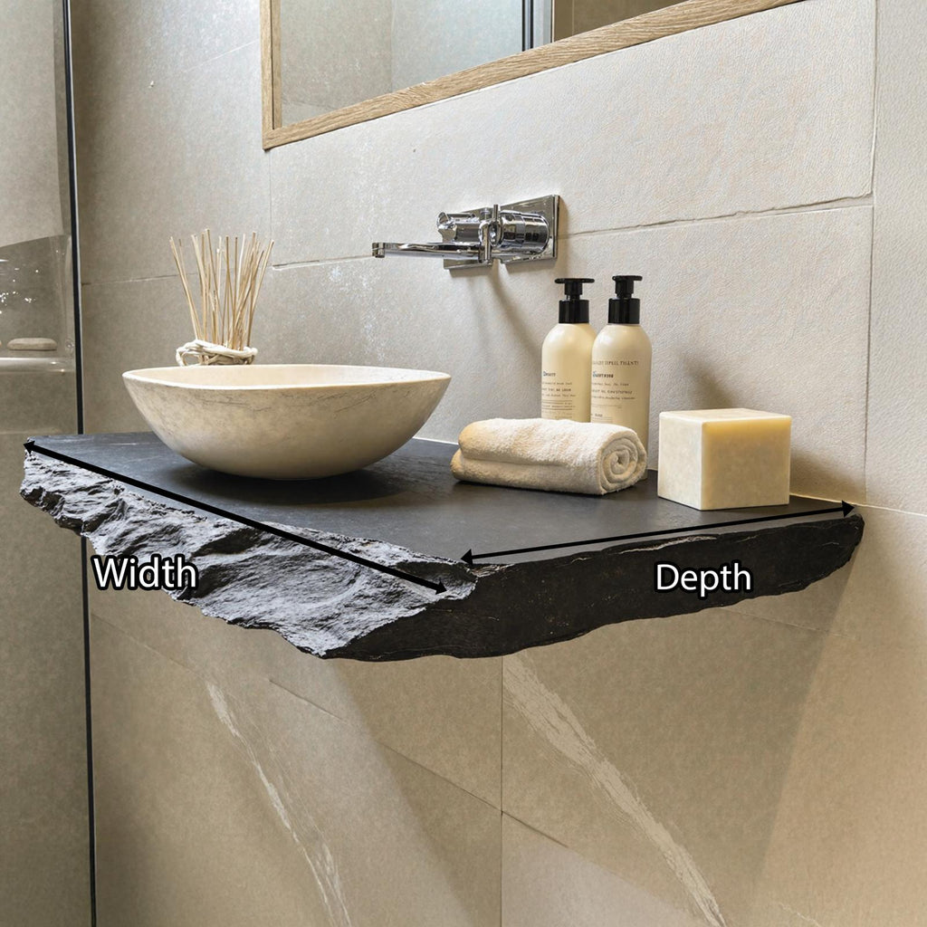Rustic Wood Bathroom Vanity Shelf SILDTBRV035