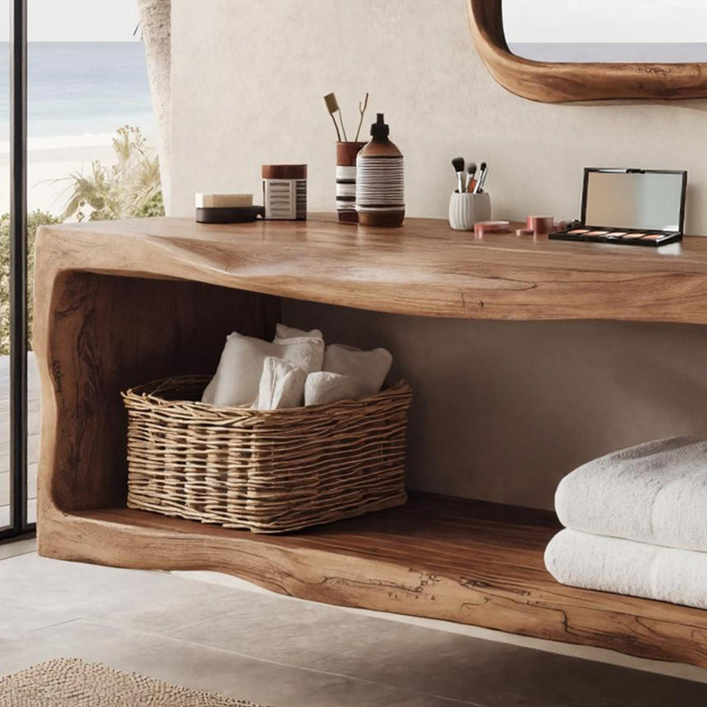 Spry Interior Handcrafted Solid Wood Bathroom Storage Cabinet, Tall Linen Tower & Standing Organizer Unit for Bath Decor, SILDTTRBRV036